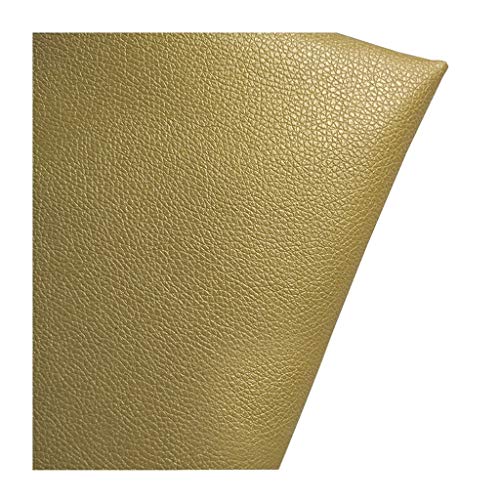 140cm Breiter Kunstleder-Polsterstoff Meterware Litchi Texture Wasserdichtes Vinyl-Kunstleder für Autositze, Sofastuhlmöbel, Basteln(Size: 1.4x1m/4.59x3.28ft)(Golden,1.4X4m) von USRUTIUD