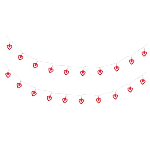 UTHCLO 1 Satz Saite Laternenpfahl Herz-led-licht Valentinsgrüße Im Freien Valentinstag Herz Lichterketten Batterie Leuchtet Led-lichtleiste Lichterkette Batteriebetrieben Wein Rot Plastik von UTHCLO