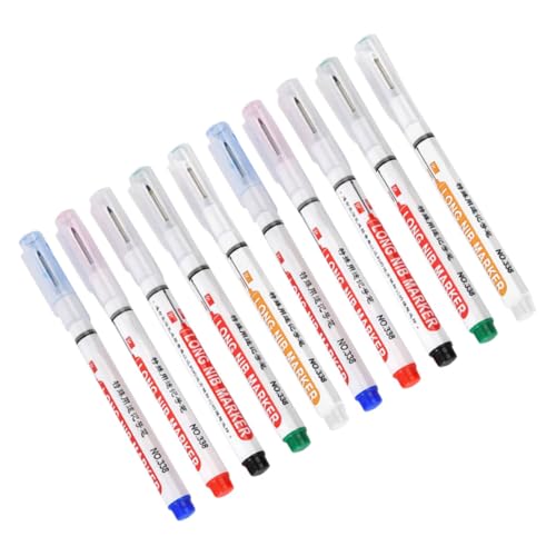 UTHCLO 10 Stück Deep Reach Markers Long Nose Marker Wasserdichter Deep Hole Marker Carpenter Ink Marker Permanent Marker Pens Für Tischler Bauherren Bau von UTHCLO