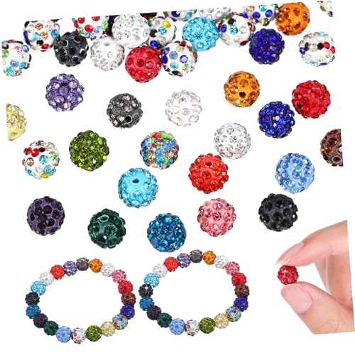 UTHCLO 100 Stück Schmuckperlen Polymer Clay mit Strass Glitzer Spacer Perlen Bunte Mischung für Halsketten Armbänder Bastelbedarf Handarbeit UTHCLO 100 Stück Schmuckperlen Polymer Clay mit Strass Glitzer Spacer Perlen Bunte Mischung für Halsketten Armbänder Bastelbedarf Handarbeit von UTHCLO