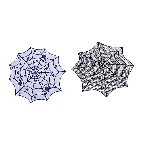 UTHCLO 2 Stücke Halloween Spitze Spinnenförmige Tischdecken Tabellenabdeckungen Für Halloween (schwarz) von UTHCLO