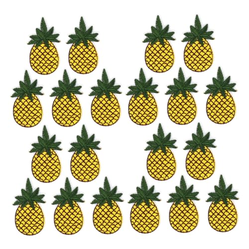 UTHCLO 20 Stück Ananas -stickerei Ananasflecken Eisen Auf Ananaseisen Auf Patch Tropische Applikationen Patches Für Rucksäcke Fruchtpflaster Nähen Cartoon-patches Stickgarn von UTHCLO