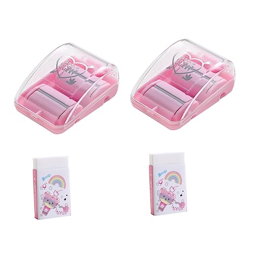 UTHCLO 2er Set Tragbare Tisch Radiergummi Sammler Mini Roll Reiniger Für Zuhause Praktische Krümel Collector Für Schreibtisch Und Büro Pink Design von UTHCLO