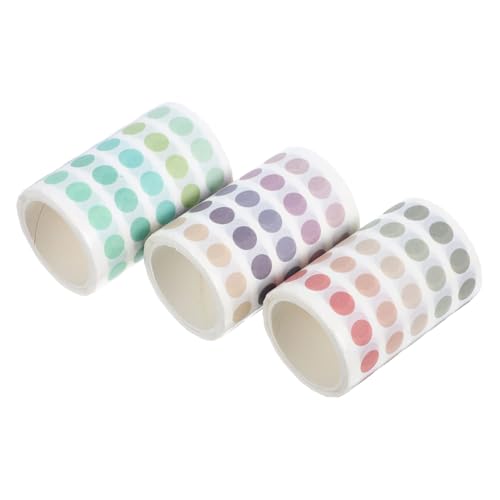 UTHCLO 3 Rollen Aufkleberband Mini-punkt-aufkleber Nummernaufkleber Für Den Außenbereich Farbpunktaufkleber Kleine Punktaufkleber Washi-tape-aufkleber Punktaufkleber Klein Papier von UTHCLO