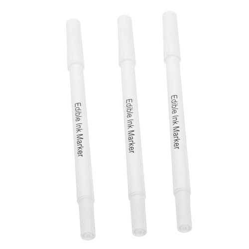 UTHCLO 3St Backen pigmentierung stift Marker für Lebensmittelfarbe Stift mit essbarer Tinte essbarer Backstift zuckerstangen zuckersticks Backmarker essbarer Stift Plastik Weiß von UTHCLO