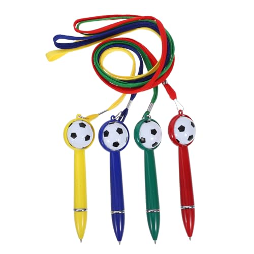 UTHCLO 4 Stück Fußball Kugelschreiber Kugelschreiber Fußball Stift Fußball Stift Lanyard Stift Scrapbooking Stifte Fußball Kugelschreiber Bürobedarf Fußball Form Schreibstift von UTHCLO