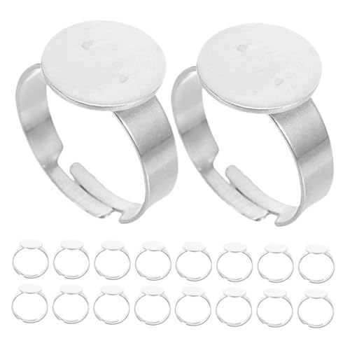 UTHCLO 40 Stück Fingerring Rohlinge Rundes Cabochon Lünette Tablett Verstellbar Schmuckherstellung DIY Zubehör Hautfreundlich Robust UTHCLO 40 Stück Fingerring Rohlinge Rundes Cabochon Lünette Tablett Verstellbar Schmuckherstellung DIY Zubehör Hautfreundlich Robust von UTHCLO