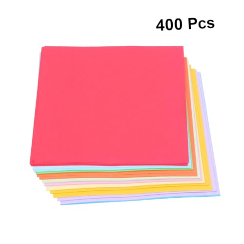 UTHCLO 400 Blatt Kopierpapier Farbpapier Zum Basteln Doppelseitiges Farbpapier Quadratisches Faltpapier Baupapier Verschiedene Farben Papierservietten-party von UTHCLO