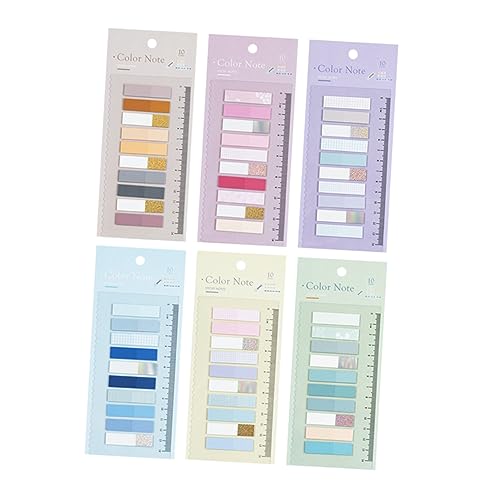 UTHCLO 6 Sets Haftnotizen Index Tabs Bunte Seitenmarker Transparent Klebezettel Für Buchannotation Pro Blatt Ideal Für Notizen Und Lesezeichen Pastellfarben von UTHCLO