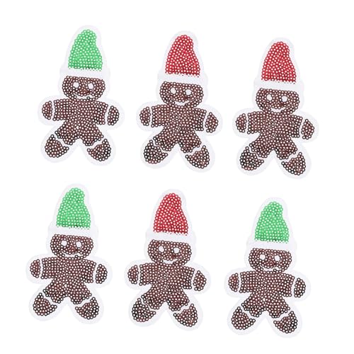 UTHCLO 6 Stück Pailletten-aufkleber Lebkuchenflecken Schneemann-ornament-set Schneemann-gesichtsaufkleber Zum Basteln Aufnäher Mit Pailletten Zum Aufbügeln Polyester von UTHCLO