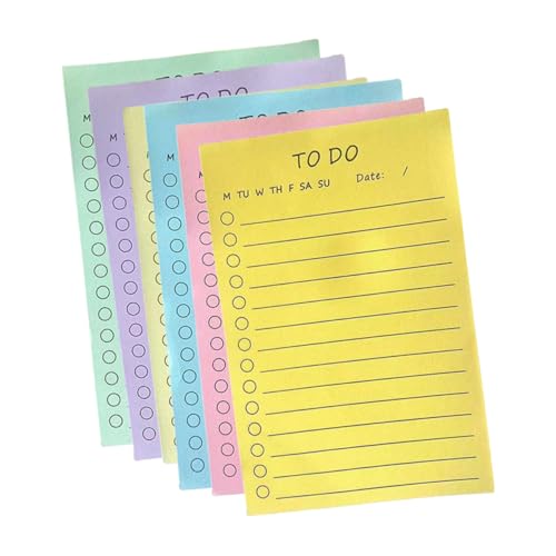 UTHCLO Notizzettel Bunt 6er Set Selbstklebende Notizzettel Sanften Farben Praktische Memo Pads Für to Do Listen Erinnerungen Und Notizen Klebezettel Für Zuhause Und Büro Selbstklebende Memo-blöcke von UTHCLO