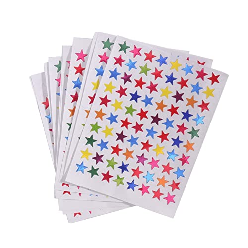 UTHCLO 6er Set 1cm Selbstklebende Glitzerstern Aufkleber Verschiedenen Farben Belohnungssticker Für Schüler Lehrerbedarf Klassenzimmer Dekoration Motivationsaufkleber von UTHCLO