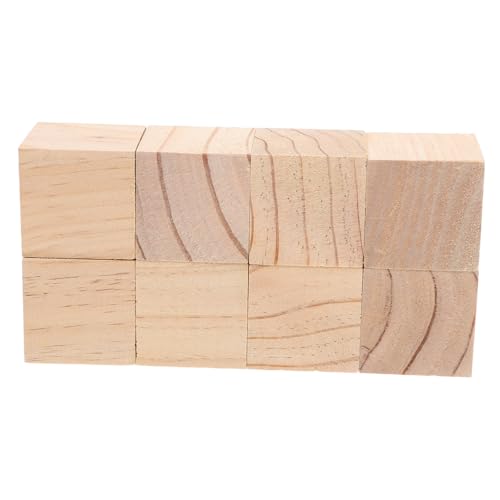 UTHCLO 8 Stück Holzwürfel Vogelspielzeug Für Papageien Babyparty-blöcke Zum Dekorieren Schlichte Holzklötze Für Die Babyparty Vogelblock Fotowürfel Holzblock Holzblöcke Beige Kiefernholz von UTHCLO