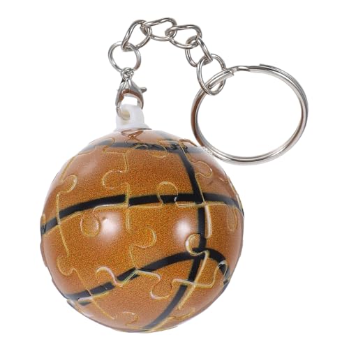 UTHCLO Basketball-Puzzle-Schlüsselanhänger Zubehör Türschloss Utensilienhalter zum Valentinstag D Puzzle Schlüsselanhänger Sport Schlüsselanhänger Basketballkorb-Anhänger Plastik Brown von UTHCLO