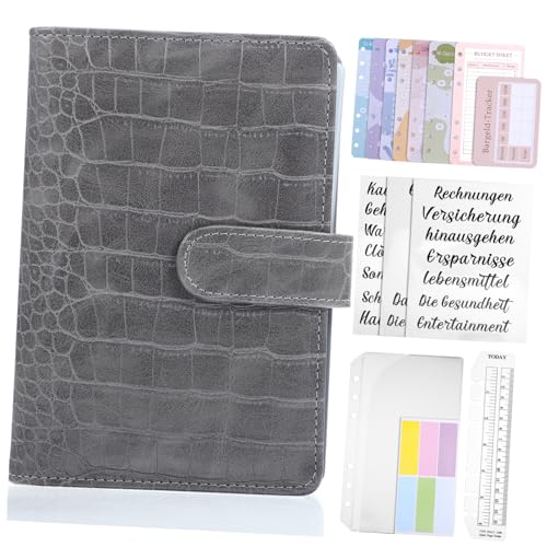 UTHCLO Geld Organizer Deutsch A6 Budget Planner Buch Deutscher Finanzplaner Geld Organizer Ringbuch Mit 12 Fächern Scheckkarten 1 Lineal 6 Etiketten Und 3 Deutschen Labels Kunstleder Mit von UTHCLO