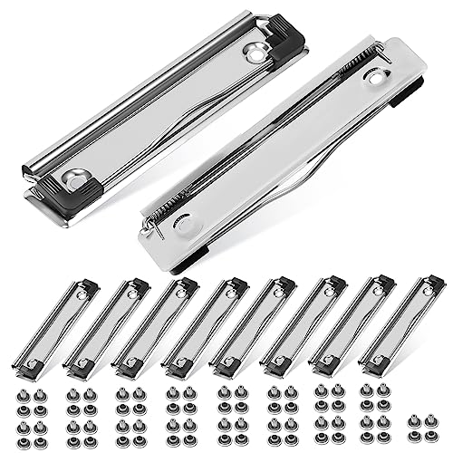 UTHCLO Große Klemmbrett Clips 10 Stück Montierbare Hartfaserplatten Clips Mit Nägeln Stabile Metall Clips Für Schule Büro Klassenzimmer Silber von UTHCLO