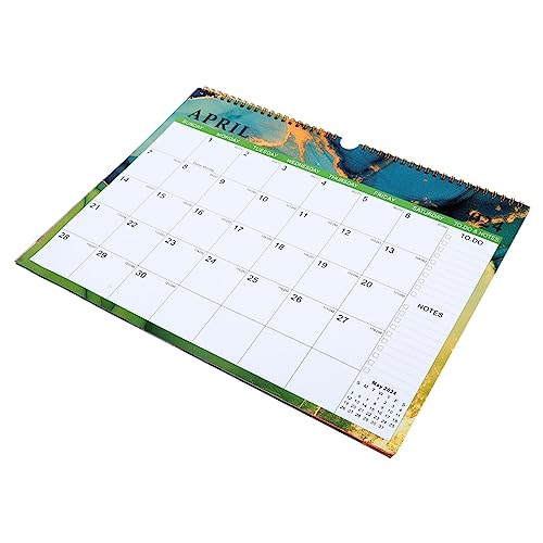 UTHCLO Heimkalender Monatskalender Hause Desktop Kalender Wandkalender zum Aufhängen Familienwandkalender Stabiler Wandkalender Spiralbindung Monats Tageskalender Notizblock Doppeldraht von UTHCLO