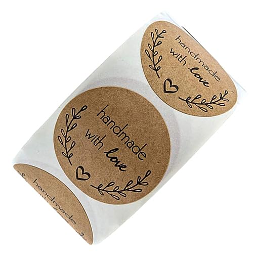 UTHCLO Romantische Kraftpapier Aufkleber Rolle Mit 500 Stück Selbstklebende DIY Etiketten Für Verpackungen Weihnachten Und Geburtstagsfeiern Ideal Zum Beschriften Und von UTHCLO