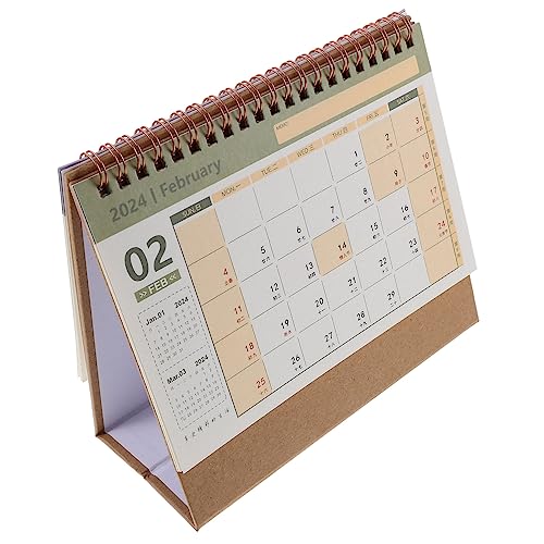 UTHCLO Schreibtischkalender Stehend Stand Desktop Kalender Tischkalender Stehender Kalender Staffelei Tischkalender Zeitplankalender Stehdischkalender Dekorationskalender Täglicher von UTHCLO