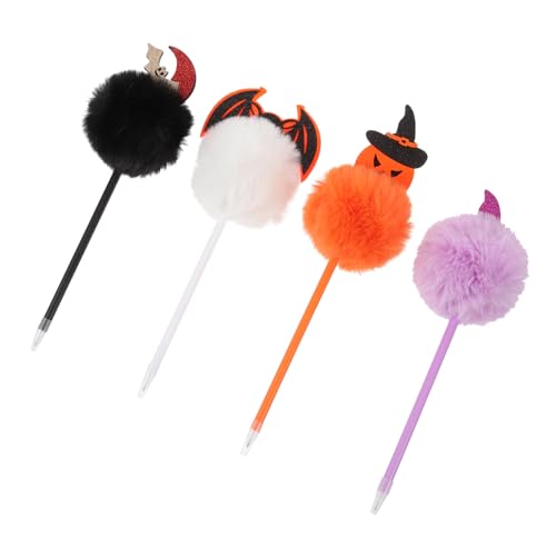 UTHCLO Tragbare Gelstifte Cartoon Briefpapier Halloween Pompom Stifte Kürbis Hexenhut Fledermaus Schreibwaren Entzückende Schreibstifte Kugelschreiber Cartoon Gel Tintenstifte Neuartige von UTHCLO