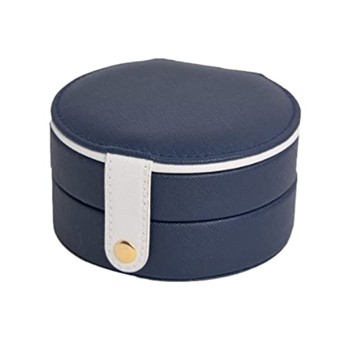 Schmuckkasten Schmuckkästchen Schmuckbox PU-Schmuckkästchen 2 Schichten Damen Reise Schmuckschatulle Display Für Die Aufbewahrung Von Ohrringen Schmuckschatulle (Color : Blu, Size : 11 * 11 * 5.8cm) von UTOQIA