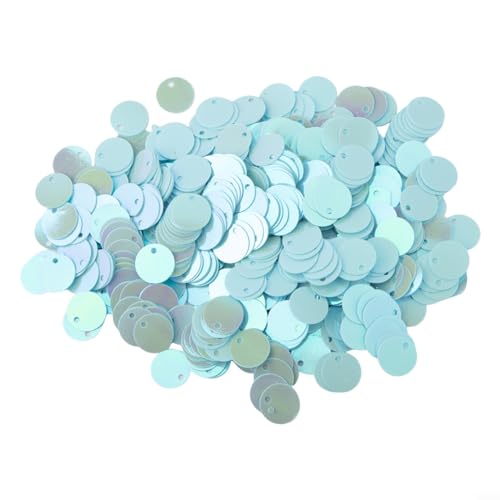 Handgefertigtes Schmuckzubehör, bunte runde Kunststoff-Pailletten, 10 mm, für DIY-Perlen (blau) von UTTASU
