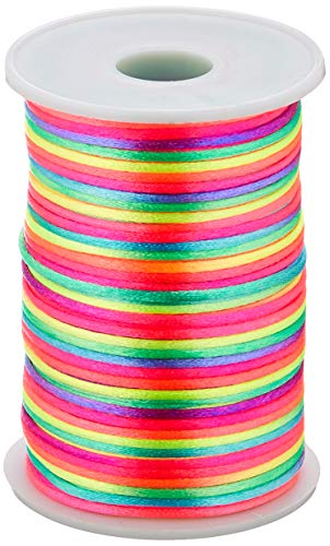 UV FLOOR - Neonfarbene Garnrolle - Armbandschnur - Deko-Wolle - Premium-Qualität - Neonfarbenes Zubehör - Party - Mehrfarbig - 100m ⌀ 2mm von UV FLOOR UVFLOOR