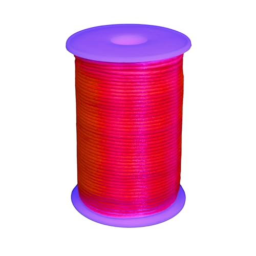 UV Floor - Neonfarbene Garnrolle - Armbandschnur - Deko-Wolle - Premium-Qualität - Neonfarbenes Zubehör - Party - Neonpink - 100m ⌀ 2mm von UV FLOOR UVFLOOR