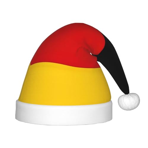 UVBDF Deutschland-Flagge, 1 Stück, Weihnachtsmannmütze, Plüschmütze, Weihnachtsmannmütze für Teenager, Weihnachten, Neujahr, Party, Kopfbedeckung von UVBDF