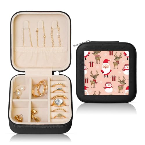 UVBDF Niedliche Schmuckschatulle mit Weihnachtsmotiven, personalisierbar, Reiseetui, luxuriöses Etui, Valentinstagsgeschenk, Hochzeitsgeschenk UVBDF Niedliche Schmuckschatulle mit Weihnachtsmotiven, personalisierbar, Reiseetui, luxuriöses Etui, Valentinstagsgeschenk, Hochzeitsgeschenk von UVBDF