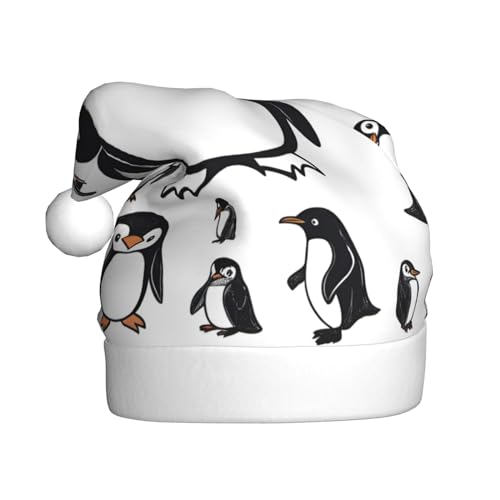 UVBDF Niedlicher Pinguin, 1 Stück, Weihnachtsmannmütze, Plüschmütze, Weihnachtsmannmütze für Erwachsene, für Weihnachten, Neujahr, Party, Kopfbedeckung von UVBDF