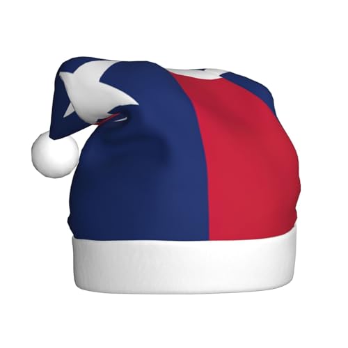 UVBDF Weihnachtsmütze mit Texas-Flagge, Plüsch, Weihnachtsmütze für Erwachsene, für Weihnachten, Neujahr, Party, Kopfbedeckung, 1 Stück von UVBDF