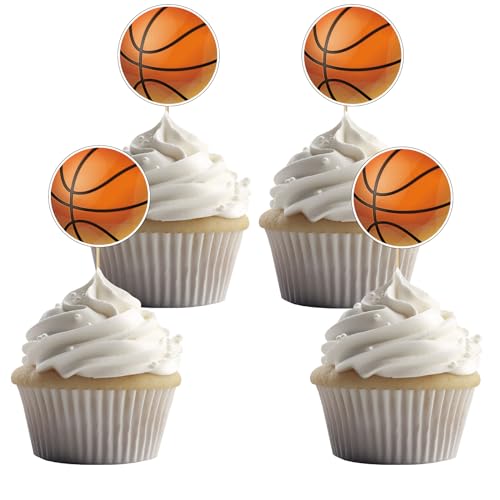 24 Stück Basketbälle Cupcake Toppers für Basketball Thema Party und Sport Geburtstag Party Dekoration von UVTQSSP