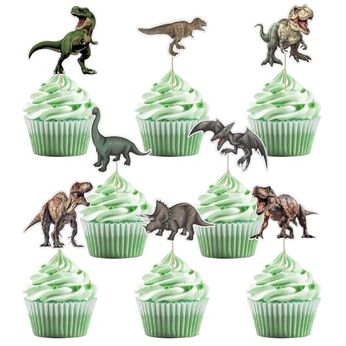 32pcs Dinosaurier Cupcake Toppers Brüllen Dino Thema Party Dekoration liefert - Geburtstagsdekoration für Kinder von UVTQSSP