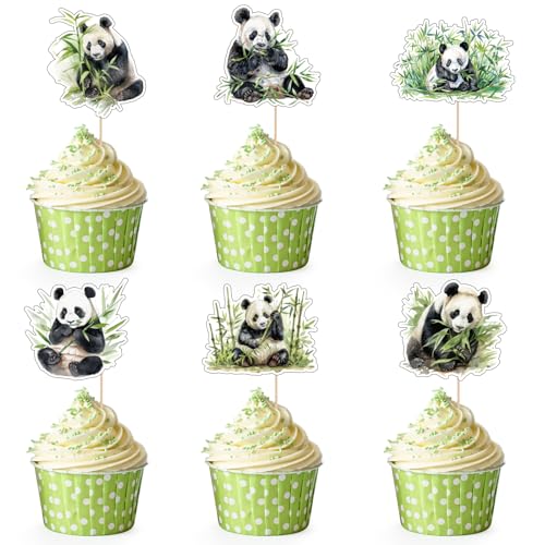 36 Stück Panda Tortendeko Panda Cupcake Topper Panda Kuchen Deko Panda Cake Topper für Babyparty Kinderpartys Geburtstagsfeier Lieferungen von UVTQSSP