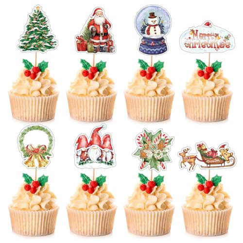 36 pcs Weihnachten Cupcake Topper Weihnachtsfeier Liefert Kuchen Dekorieren Weihnachten Deko Torte für Weihnachten Cupcakes Kuchen Muffins Party Dekoration von UVTQSSP