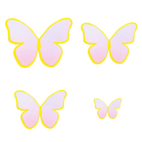 50 Stück 3D Schmetterling Cupcake Toppers, rosa mit Gold Border Butterfly Kuchen Dekorationen für Schmetterlinge Thema Geburtstag Hochzeit Mädchen Party Supplies (Violett C) von UVTQSSP