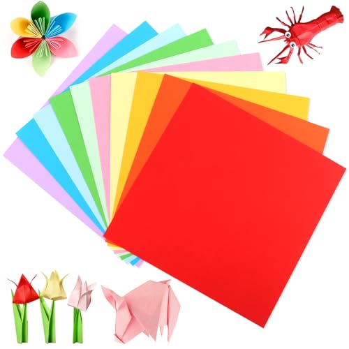 200 Blatt Quadrate Origami Papier 20x20 CM Farbiges Papier Bunt Origami Paper Bastelpapier Papier Bastelpapier Buntes papier Faltpapier Quadratisch Farbiges Papier Faltpapier Bastelpapier für DIY von UWOBEFO