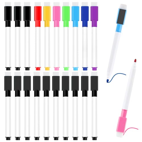 Magnetische Whiteboard Stifte Abwischbar Stifte 20 Stück Whiteboard Marker Magnetisch Magnettafel Stift 8 Farbe Whiteboard Stift White Board Marker Pens Whiteboard Marker Dünn für Büro Schule Zuhause von UWOBEFO