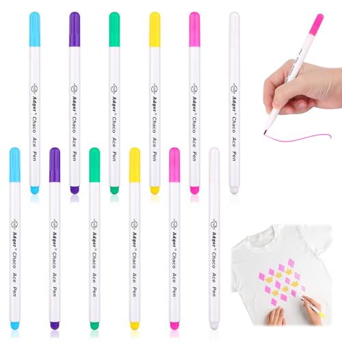 Markierstifte Wasserlöslicher Stift für Stoff Trickmarker Selbstlöschend 12 Stück Farben Stoff Markierstifte Wasser Löschbaren Stoff Markier Stifte Wasserlöslich Verschwindende Trickmarker Nähen von UWOBEFO