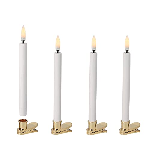 Piffany Copenhagen Uyuni Lighting Mini 4er Set LED Stabkerzen mit Clip 1,3 x 12 cm Kunstsoff Weiss - 6 Stunden Timerfunktion - Keine Brandgefahr, Keine Rußbildung und kein Geruch von Piffany Copenhagen