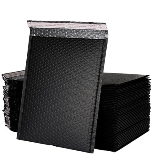 Gepolsterte Umschläge, Black Bubble 100 Stück Umschläge for Versandtaschen for Verpacken, Versiegeln, Versenden, Geschenkpolsterung, Lila und Rosa, Grün(100pcs Black,13 * 15cm) von UZAMIRLEX