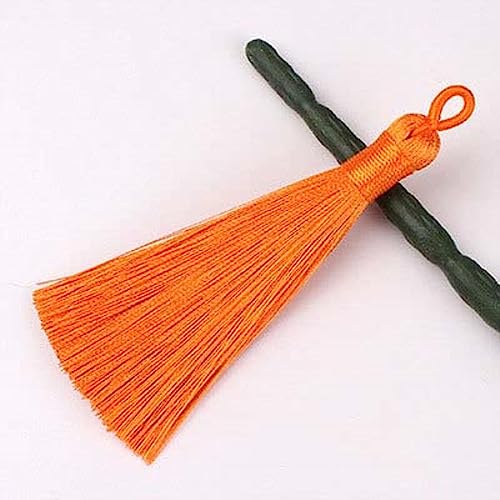 Quastenbesatz, 8CM Seidenprofil-Quastenbürste, modische weiche Quasten, Fransen for die Schmuckherstellung, Ohrring-Anhänger, Charme, handgefertigte Dekoration, Handwerk(07 Orange,10PCS) von UZAMIRLEX