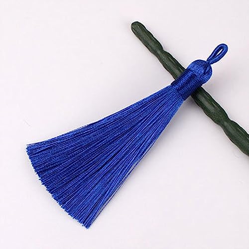 Quastenbesatz, 8CM Seidenprofil-Quastenbürste, modische weiche Quasten, Fransen for die Schmuckherstellung, Ohrring-Anhänger, Charme, handgefertigte Dekoration, Handwerk(10 Royal Blue,10PCS) von UZAMIRLEX