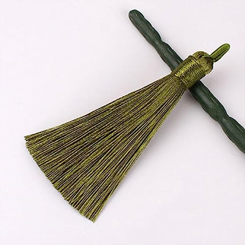 Quastenbesatz, 8CM Seidenprofil-Quastenbürste, modische weiche Quasten, Fransen for die Schmuckherstellung, Ohrring-Anhänger, Charme, handgefertigte Dekoration, Handwerk(13 Army Green,10PCS) von UZAMIRLEX