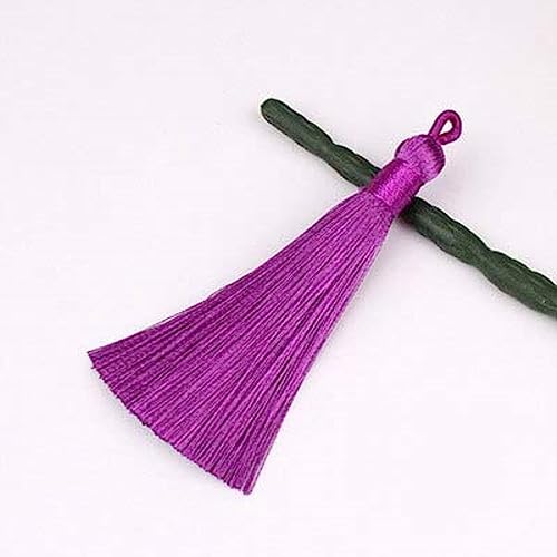 Quastenbesatz, 8CM Seidenprofil-Quastenbürste, modische weiche Quasten, Fransen for die Schmuckherstellung, Ohrring-Anhänger, Charme, handgefertigte Dekoration, Handwerk(17 Purple,10PCS) von UZAMIRLEX