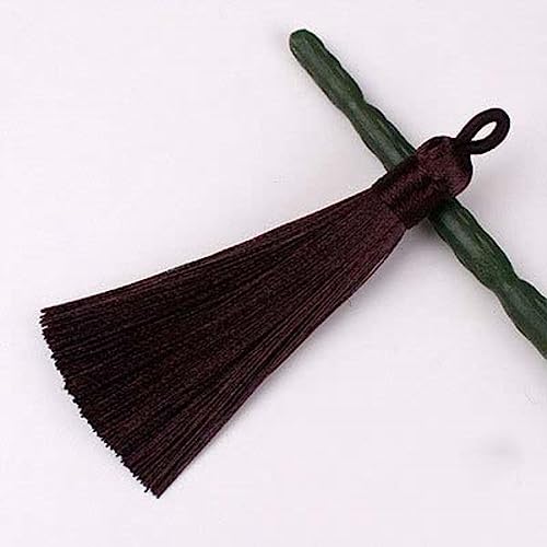 Quastenbesatz, 8CM Seidenprofil-Quastenbürste, modische weiche Quasten, Fransen for die Schmuckherstellung, Ohrring-Anhänger, Charme, handgefertigte Dekoration, Handwerk(21 Coffee,10PCS) von UZAMIRLEX