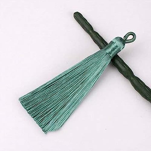 Quastenbesatz, 8CM Seidenprofil-Quastenbürste, modische weiche Quasten, Fransen for die Schmuckherstellung, Ohrring-Anhänger, Charme, handgefertigte Dekoration, Handwerk(29 Autumn Green,10PCS) von UZAMIRLEX