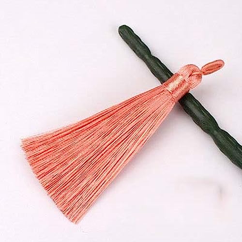 Quastenbesatz, 8CM Seidenprofil-Quastenbürste, modische weiche Quasten, Fransen for die Schmuckherstellung, Ohrring-Anhänger, Charme, handgefertigte Dekoration, Handwerk(30 Skin Pink,10PCS) von UZAMIRLEX