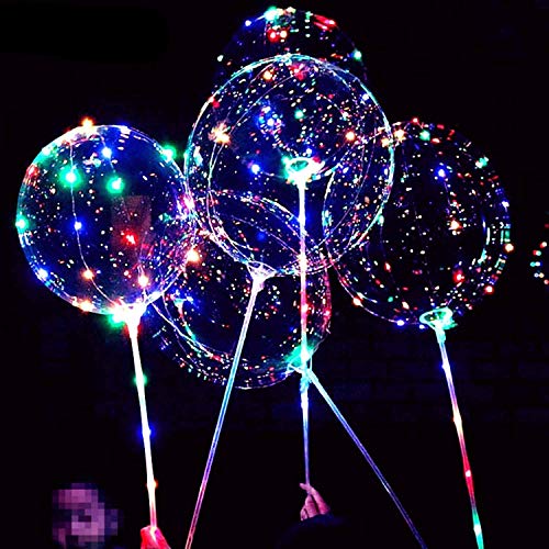 BoBo Luftballons mit LED-Licht, 3 Leuchtstufen, blinkende LED-Lichterkette, 50,8 cm, Luftpumpe, für Weihnachten, Geburtstag, Party, Dekoration, 6 Packungen von UZER